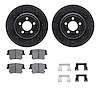 8512-39125 Drilled/Slotted Brake Rotors w/5000 Advanced Brake Pads Kit & Hardware [Black], 2006-2014 Mopar, Position: Rear - image 1