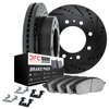 8512-40012 Drilled/Slotted Brake Rotors w/5000 Advanced Brake Pads Kit & Hardware [Black], 1973-1993 Mopar, Position: Front - image 2