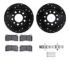 8512-40026 Drilled/Slotted Brake Rotors w/5000 Advanced Brake Pads Kit & Hardware [Black], 2003-2017 Mopar, Position: Rear - image 1