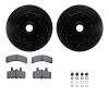 8512-40036 Drilled/Slotted Brake Rotors w/5000 Advanced Brake Pads Kit & Hardware [Black], 1999-1999 Mopar, Position: Front - image 1