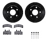 8512-40037 Drilled/Slotted Brake Rotors w/5000 Advanced Brake Pads Kit & Hardware [Black], 1999-1999 Mopar, Position: Front - image 1