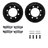8512-40068 Drilled/Slotted Brake Rotors w/5000 Advanced Brake Pads Kit & Hardware [Black], 2000-2002 Mopar, Position: Rear - image 1