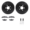 8512-40140 Drilled/Slotted Brake Rotors w/5000 Advanced Brake Pads Kit & Hardware [Black], 1984-1990 Mopar, Position: Front - image 1