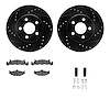 8512-40197 Drilled/Slotted Brake Rotors w/5000 Advanced Brake Pads Kit & Hardware [Black], 1989-1989 Mopar, Position: Front - image 1