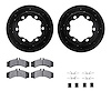 8512-40246 Drilled/Slotted Brake Rotors w/5000 Advanced Brake Pads Kit & Hardware [Black], 2006-2006 Mopar, Position: Rear - image 1