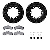 8512-40247 Drilled/Slotted Brake Rotors w/5000 Advanced Brake Pads Kit & Hardware [Black], 2006-2006 Mopar, Position: Rear - image 1
