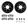 8512-40267 Drilled/Slotted Brake Rotors w/5000 Advanced Brake Pads Kit & Hardware [Black], 2007-2021 Multiple Makes/Models, Posi - image 1