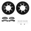 8512-40297 Drilled/Slotted Brake Rotors w/5000 Advanced Brake Pads Kit & Hardware [Black], 1975-1993 Mopar, Position: Front - image 1