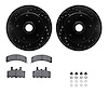8512-40360 Drilled/Slotted Brake Rotors w/5000 Advanced Brake Pads Kit & Hardware [Black], 1994-1999 Mopar, Position: Front - image 1