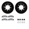 8512-40486 Drilled/Slotted Brake Rotors w/5000 Advanced Brake Pads Kit & Hardware [Black], 2009-2018 Mopar, Position: Front - image 1