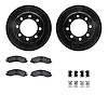 8512-40487 Drilled/Slotted Brake Rotors w/5000 Advanced Brake Pads Kit & Hardware [Black], Fits Select Mopar, Position: Front - image 1