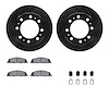 8512-40516 Drilled/Slotted Brake Rotors w/5000 Advanced Brake Pads Kit & Hardware [Black], 2009-2018 Mopar, Position: Rear - image 1