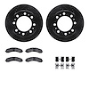 8512-40517 Drilled/Slotted Brake Rotors w/5000 Advanced Brake Pads Kit & Hardware [Black], Fits Select Mopar, Position: Rear - image 1