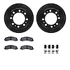 8512-40518 Drilled/Slotted Brake Rotors w/5000 Advanced Brake Pads Kit & Hardware [Black], Fits Select Mopar, Position: Rear - image 1