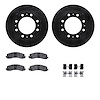 8512-40532 Drilled/Slotted Brake Rotors w/5000 Advanced Brake Pads Kit & Hardware [Black], Fits Select Mopar, Position: Rear - image 1