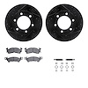 8512-42006 Drilled/Slotted Brake Rotors w/5000 Advanced Brake Pads Kit & Hardware [Black], 1971-1991 Multiple Makes/Models, Posi - image 1