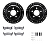 8512-42018 Drilled/Slotted Brake Rotors w/5000 Advanced Brake Pads Kit & Hardware [Black], 1993-1994 Mopar, Position: Rear - image 1
