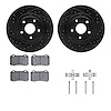 8512-42024 Drilled/Slotted Brake Rotors w/5000 Advanced Brake Pads Kit & Hardware [Black], 2006-2010 Mopar, Position: Rear - image 1