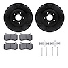 8512-42029 Drilled/Slotted Brake Rotors w/5000 Advanced Brake Pads Kit & Hardware [Black], 2006-2010 Mopar, Position: Front - image 1