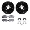 8512-42055 Drilled/Slotted Brake Rotors w/5000 Advanced Brake Pads Kit & Hardware [Black], 2015-2015 Mopar, Position: Front - image 1