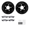 8512-42060 Drilled/Slotted Brake Rotors w/5000 Advanced Brake Pads Kit & Hardware [Black], 1999-2006 Mopar, Position: Front - image 1