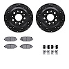 8512-42063 Drilled/Slotted Brake Rotors w/5000 Advanced Brake Pads Kit & Hardware [Black], Fits Select Mopar, Position: Rear - image 1