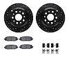 8512-42064 Drilled/Slotted Brake Rotors w/5000 Advanced Brake Pads Kit & Hardware [Black], Fits Select Mopar, Position: Rear - image 1