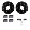 8512-43001 Drilled/Slotted Brake Rotors w/5000 Advanced Brake Pads Kit & Hardware [Black], 1974-1987 Multiple Makes/Models, Posi - image 1
