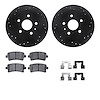8512-45008 Drilled/Slotted Brake Rotors w/5000 Advanced Brake Pads Kit & Hardware [Black], 2011-2011 GM, Position: Rear - image 1