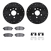 8512-45029 Drilled/Slotted Brake Rotors w/5000 Advanced Brake Pads Kit & Hardware [Black], 2011-2018 GM, Position: Rear - image 1