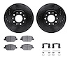 8512-45031 Drilled/Slotted Brake Rotors w/5000 Advanced Brake Pads Kit & Hardware [Black], 2016-2020 GM, Position: Front - image 1