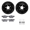 8512-45034 Drilled/Slotted Brake Rotors w/5000 Advanced Brake Pads Kit & Hardware [Black], 2016-2018 GM, Position: Rear - image 1