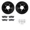 8512-45044 Drilled/Slotted Brake Rotors w/5000 Advanced Brake Pads Kit & Hardware [Black], 1977-1978 GM, Position: Rear - image 1