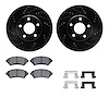 8512-45074 Drilled/Slotted Brake Rotors w/5000 Advanced Brake Pads Kit & Hardware [Black], 1997-2005 GM, Position: Front - image 1