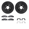 8512-46008 Drilled/Slotted Brake Rotors w/5000 Advanced Brake Pads Kit & Hardware [Black], 2005-2008 GM, Position: Front - image 1