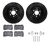 8512-46011 Drilled/Slotted Brake Rotors w/5000 Advanced Brake Pads Kit & Hardware [Black], 2004-2011 GM, Position: Front - image 1