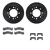 8512-46017 Drilled/Slotted Brake Rotors w/5000 Advanced Brake Pads Kit & Hardware [Black], 2006-2011 GM, Position: Front - image 1