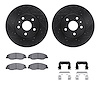 8512-46021 Drilled/Slotted Brake Rotors w/5000 Advanced Brake Pads Kit & Hardware [Black], 2008-2014 GM, Position: Front - image 1