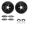 8512-46022 Drilled/Slotted Brake Rotors w/5000 Advanced Brake Pads Kit & Hardware [Black], 2008-2014 GM, Position: Rear - image 1