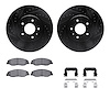 8512-46025 Drilled/Slotted Brake Rotors w/5000 Advanced Brake Pads Kit & Hardware [Black], 2009-2011 GM, Position: Front - image 1
