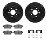 8512-46029 Drilled/Slotted Brake Rotors w/5000 Advanced Brake Pads Kit & Hardware [Black], 2013-2019 GM, Position: Front - image 1