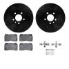 8512-46031 Drilled/Slotted Brake Rotors w/5000 Advanced Brake Pads Kit & Hardware [Black], 2013-2019 GM, Position: Front - image 1