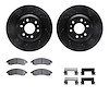 8512-46035 Drilled/Slotted Brake Rotors w/5000 Advanced Brake Pads Kit & Hardware [Black], 2004-2009 GM, Position: Front - image 1