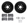 8512-46052 Drilled/Slotted Brake Rotors w/5000 Advanced Brake Pads Kit & Hardware [Black], 2014-2019 GM, Position: Front - image 1