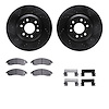 8512-46062 Drilled/Slotted Brake Rotors w/5000 Advanced Brake Pads Kit & Hardware [Black], 2004-2009 GM, Position: Front - image 1
