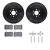 8512-46132 Drilled/Slotted Brake Rotors w/5000 Advanced Brake Pads Kit & Hardware [Black], 2004-2011 GM, Position: Rear - image 1