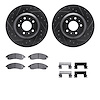 8512-46139 Drilled/Slotted Brake Rotors w/5000 Advanced Brake Pads Kit & Hardware [Black], 2005-2008 GM, Position: Front - image 1