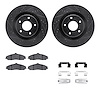 8512-46147 Drilled/Slotted Brake Rotors w/5000 Advanced Brake Pads Kit & Hardware [Black], 2011-2013 GM, Position: Front - image 1