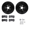 8512-46203 Drilled/Slotted Brake Rotors w/5000 Advanced Brake Pads Kit & Hardware [Black], 2009-2015 GM, Position: Front - image 1