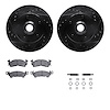 8512-47004 Drilled/Slotted Brake Rotors w/5000 Advanced Brake Pads Kit & Hardware [Black], 1969-1974 GM, Position: Front - image 1